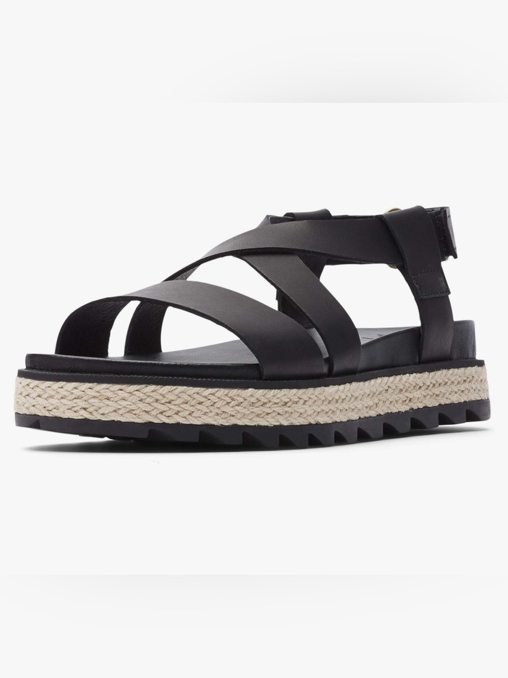 Sorel Roaming Criss Cross Leather Jute Sandals
